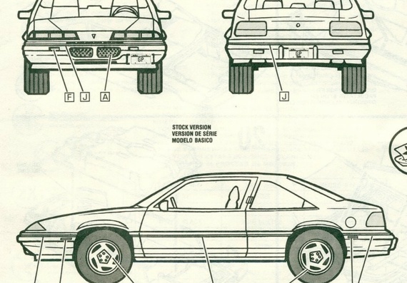 Pontiac Grand Prix SE (1989) - drawings (drawings) of the car